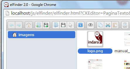Imagem selecionada no editor ampliado do Suindara