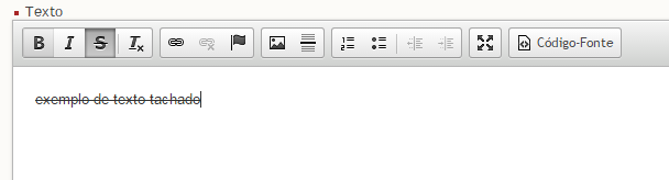 Removendo texto tachado no editor ampliado do Suindara