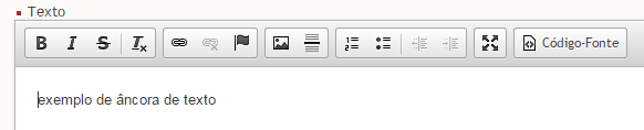 Texto com âncora do editor ampliado do Suindara
